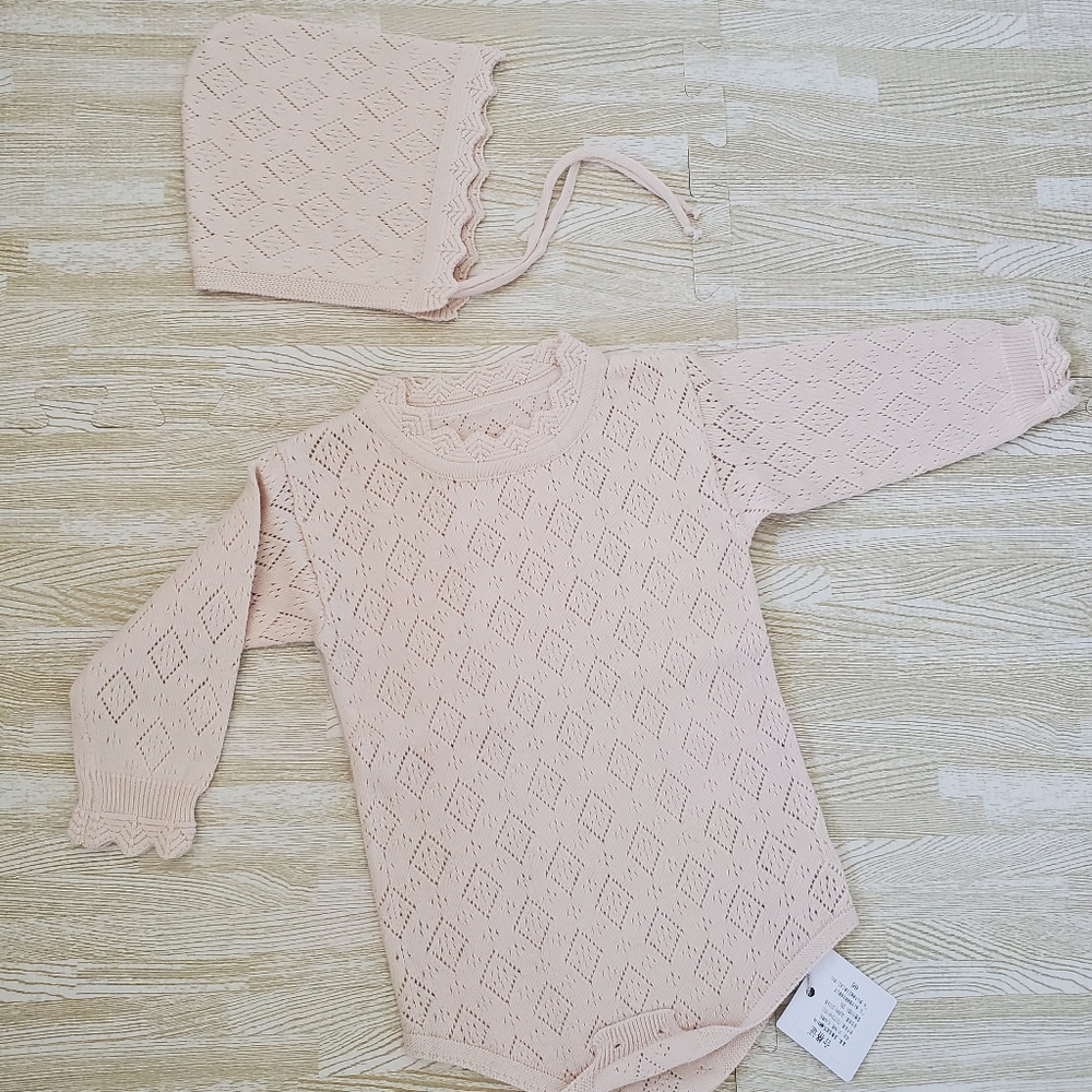 Baby Romper Unisex Knitted with Hat